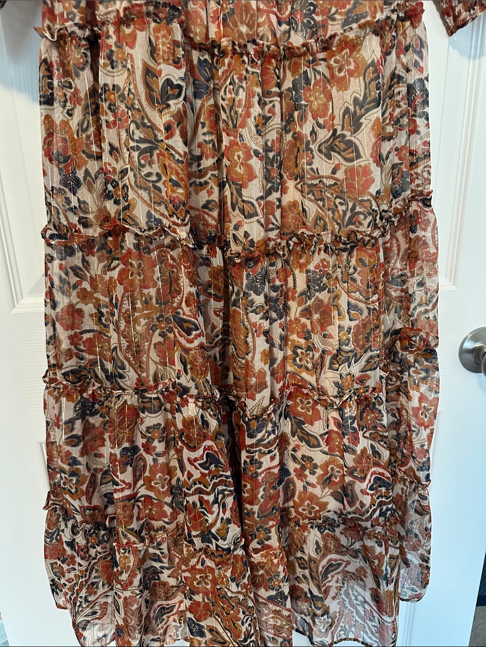 1. State Rust Paisley Tiered Maxi Dress - Picture 5 of 8